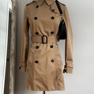 Aritzia Babaton Tan belted Classic Trench Coat